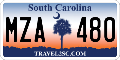 SC license plate MZA480