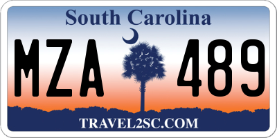 SC license plate MZA489