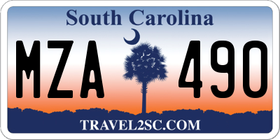 SC license plate MZA490