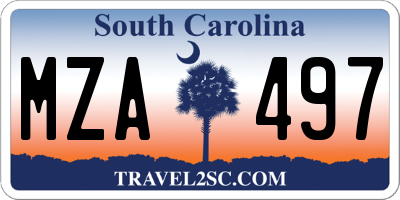 SC license plate MZA497