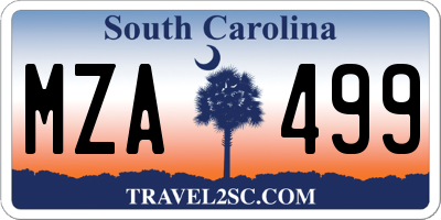 SC license plate MZA499