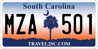 SC license plate MZA501