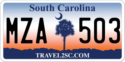 SC license plate MZA503