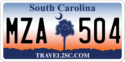 SC license plate MZA504