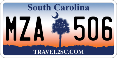 SC license plate MZA506