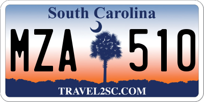 SC license plate MZA510