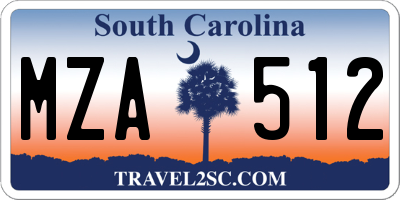 SC license plate MZA512