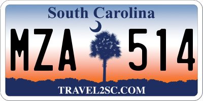 SC license plate MZA514