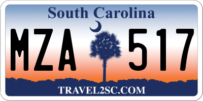 SC license plate MZA517
