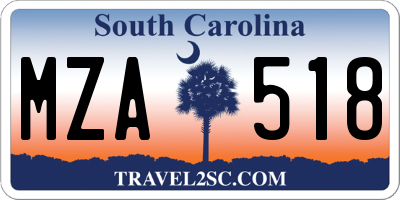 SC license plate MZA518