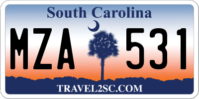 SC license plate MZA531