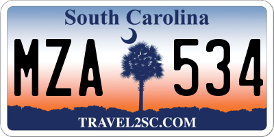 SC license plate MZA534