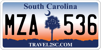 SC license plate MZA536