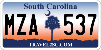 SC license plate MZA537