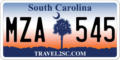 SC license plate MZA545