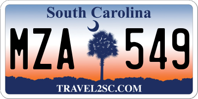 SC license plate MZA549