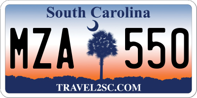 SC license plate MZA550