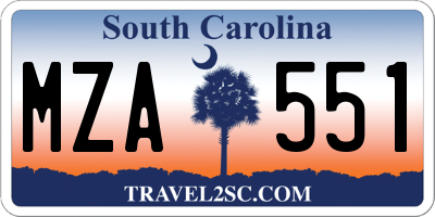 SC license plate MZA551