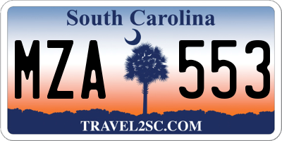 SC license plate MZA553