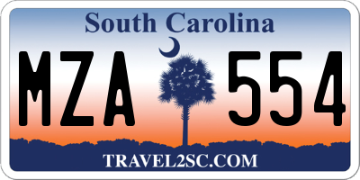 SC license plate MZA554