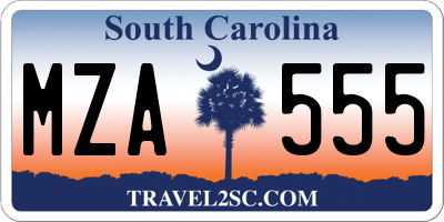 SC license plate MZA555
