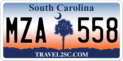 SC license plate MZA558