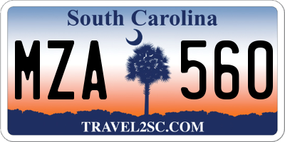 SC license plate MZA560