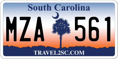 SC license plate MZA561