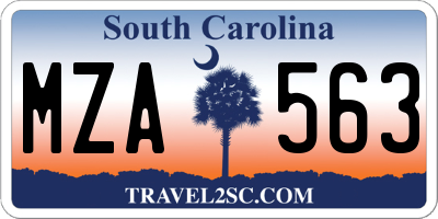 SC license plate MZA563