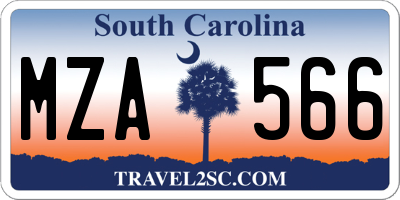 SC license plate MZA566