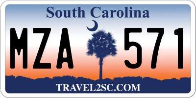 SC license plate MZA571