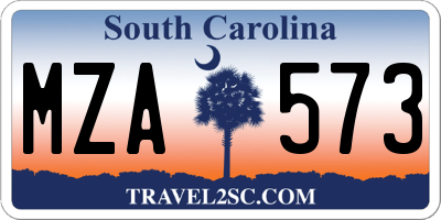 SC license plate MZA573