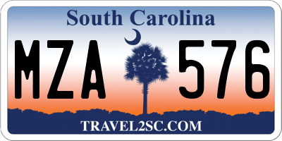 SC license plate MZA576