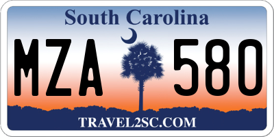 SC license plate MZA580