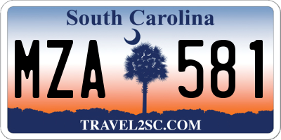 SC license plate MZA581