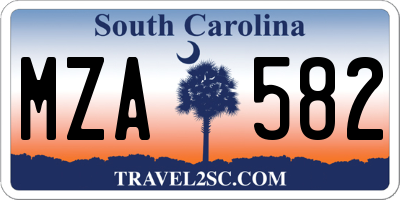 SC license plate MZA582