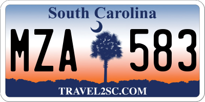 SC license plate MZA583