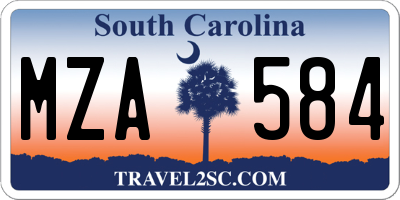 SC license plate MZA584