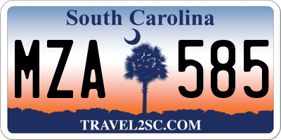 SC license plate MZA585