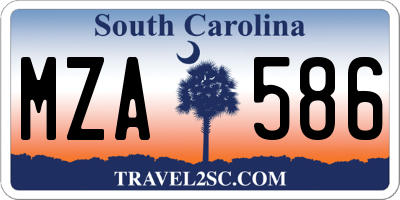 SC license plate MZA586