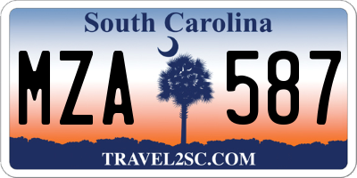 SC license plate MZA587