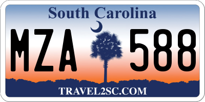 SC license plate MZA588