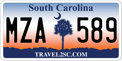SC license plate MZA589