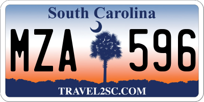 SC license plate MZA596