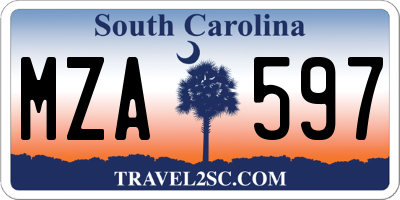 SC license plate MZA597