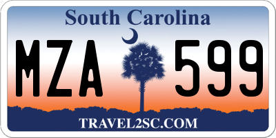 SC license plate MZA599