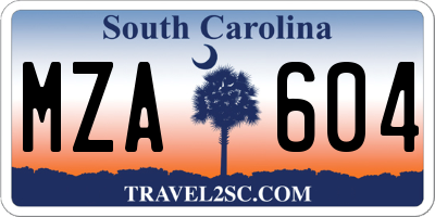 SC license plate MZA604