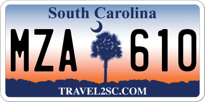 SC license plate MZA610