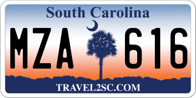 SC license plate MZA616