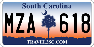 SC license plate MZA618